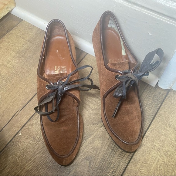 Salvatore Ferragamo Chestnut Suede Women’s Shoe - Picture 1 of 6